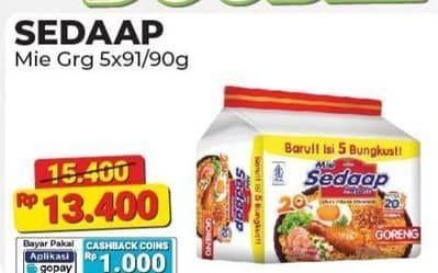 Promo Harga Sedaap Mie Goreng Original per 5 pcs 90 gr - Alfamart