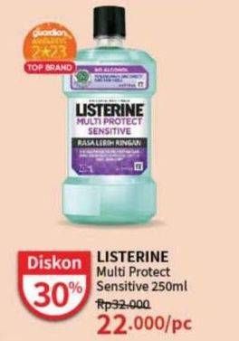 Promo Harga Listerine Mouthwash Antiseptic Multi Protect Sensitive 250 ml - Guardian