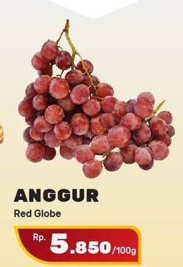 Promo Harga Anggur Red Globe per 100 gr - Yogya