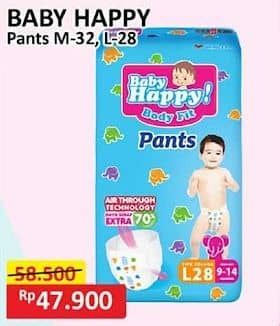 Promo Harga Baby Happy Body Fit Pants M32, L28 28 pcs - Alfamart