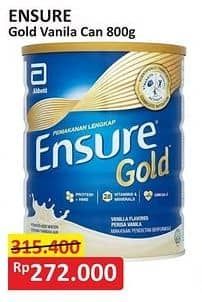 Promo Harga Ensure Gold Wheat Gandum Vanilla 850 gr - Alfamart