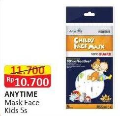 Promo Harga ANYTIME Mask Child 5 pcs - Alfamart