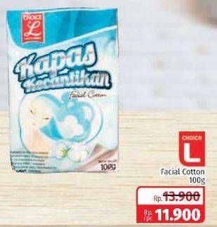 Promo Harga CHOICE L Facial Cotton 100 gr - Lotte Grosir
