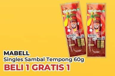 Promo Harga Mabell Sosis Single Sambal Tempong 65 gr - Yogya