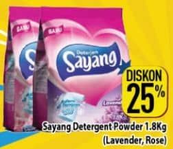 Promo Harga Sayang Detergent Powder Lavender, Rose 1800 gr - Hypermart