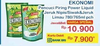 Promo Harga EKONOMI Pencuci Piring Power Liquid Siwak Jeruk Limau, Jeruk Nipis 780 ml - Indomaret