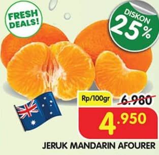 Promo Harga Jeruk Afourer Mandarin per 100 gr - Superindo