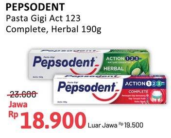 Promo Harga Pepsodent Pasta Gigi Action 123 Complete, Herbal 190 gr - Alfamidi