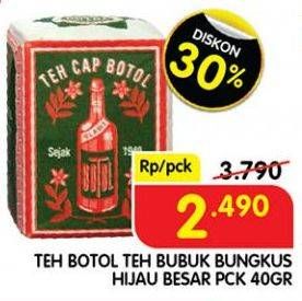 Promo Harga Teh Cap Botol Teh Bubuk Hijau 40 gr - Superindo