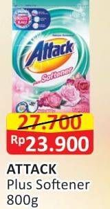 Promo Harga Attack Detergent Powder Plus Softener 800 gr - Alfamart