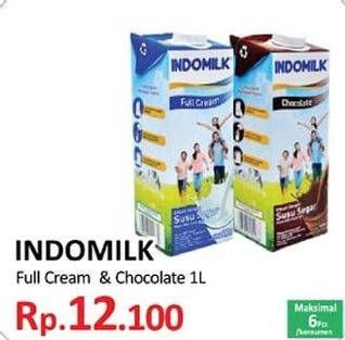 Promo Harga INDOMILK Susu UHT Full Cream Plain, Cokelat 1 ltr - Yogya