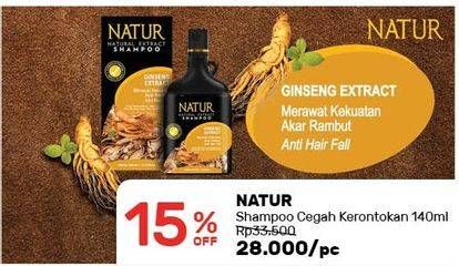 Promo Harga NATUR Shampoo Ginseng Extract Anti Hair Fall 140 ml - Guardian