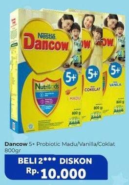 Promo Harga DANCOW Nutritods 5+ Cokelat, Madu, Vanila 800 gr - Carrefour