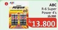 Promo Harga ABC Battery Super Power R6/AA 4 pcs - Alfamidi