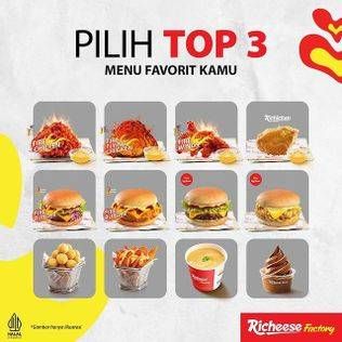 Promo Harga Richeese Factory Combo Fire Burger Beef  - Richeese Factory