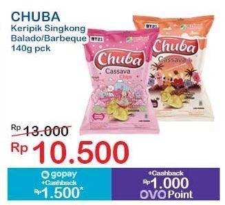 Promo Harga Chuba Cassava Chips Sambal Balado, BBQ 140 gr - Indomaret
