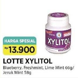 Promo Harga LOTTE XYLITOL Candy Gum Blueberry, Fresh Mint, Lime Mint 66 gr - Alfamart