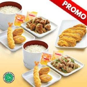 Promo Harga HokBen Paket B + Paket D Gratis Chicken Katsu  - HokBen
