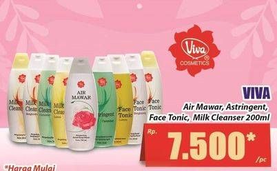 Promo Harga Viva Air Mawar, Astringent, Face Tonic, Milk Cleanser 200ml  - Hari Hari