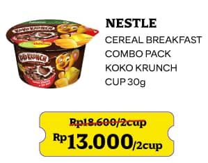 Promo Harga Nestle Koko Krunch Cereal Breakfast Combo Pack Double Choco, Maxx, Reguler 30 gr - Indomaret