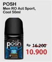 Promo Harga Posh Deo Roll On Men Active Cool, Men Active Sport 50 ml - Alfamart