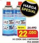 Promo Harga HICOOK Tabung Gas (Gas Cartridge) 230 gr - Superindo