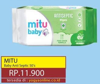 Promo Harga MITU Baby Wipes Antiseptic 50 pcs - Yogya