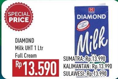 Promo Harga DIAMOND Milk UHT Full Cream 1 ltr - Hypermart