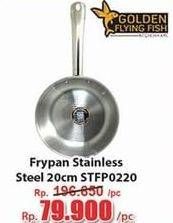 Promo Harga Golden Flying Fish Frypan Frypan Stainless Steel 0,8 mm 20 Cm  - Hari Hari