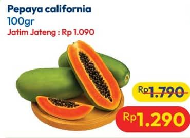 Promo Harga Pepaya California per 100 gr - Hypermart