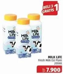 Promo Harga MILK LIFE Fresh Milk Plain 200 ml - Lotte Grosir