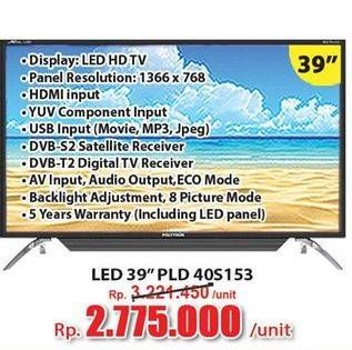 Promo Harga POLYTRON PLD 40S153 | LED TV Dignity 40"  - Hari Hari