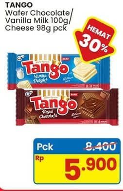 Promo Harga Tango Wafer Chocolate, Vanilla Milk, Cheese 98 gr - Indomaret