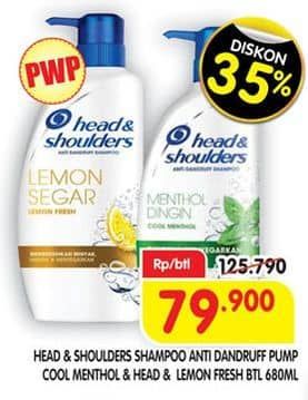 Promo Harga Head & Shoulders Shampoo Lemon Fresh, Cool Menthol 680 ml - Superindo