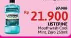 Promo Harga Listerine Mouthwash Antiseptic Cool Mint, Zero 250 ml - Alfamidi