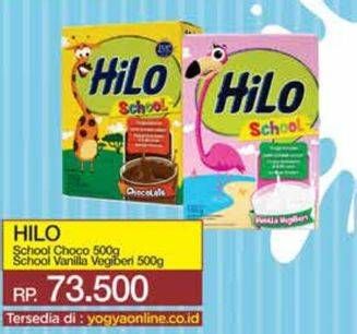 Promo Harga Hilo School Susu Bubuk Chocolate, Vanilla Vegiberi 500 gr - Yogya