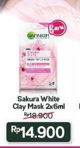 Promo Harga GARNIER Mask Sakura White per 2 sachet 6 ml - Alfamart
