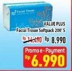 Promo Harga VALUE PLUS Facial Tissue Softpack 200 pcs - Hypermart