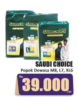 Promo Harga Saudi Choice Adult Diapers L7, M8, XL6 6 pcs - Hari Hari