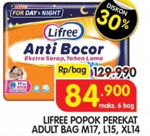 Promo Harga Lifree Popok Perekat Menyerap dan Kering L15, M17, XL14 14 pcs - Superindo