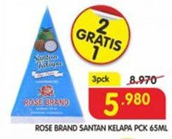 Promo Harga ROSE BRAND Santan Kelapa per 3 pcs 65 ml - Superindo
