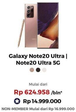 Promo Harga Samsung Galaxy Note 20 Ultra/ Note 20 Ultra 5G  - Erafone