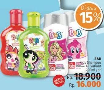 Promo Harga B&B KIDS Shampoo & Conditioner All Variants 200 ml - LotteMart