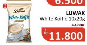 Promo Harga Luwak White Koffie per 10 sachet 20 gr - Alfamidi