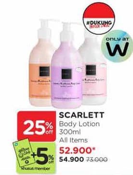 Promo Harga Scarlett Whitening Body Lotion All Variants 300 ml - Watsons