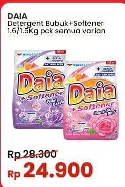 Promo Harga Daia Deterjen Bubuk + Softener Pink, + Softener Violet 1700 gr - Indomaret