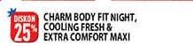 Promo Harga CHARM Extra Comfort Cooling Fresh/Extra Comfort Maxi/Body Fit Night  - Hypermart