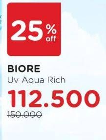 Promo Harga Biore UV Aqua Rich Watery Essence SPF 50  - Watsons