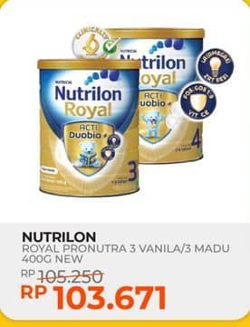 Promo Harga Nutrilon Royal 3 Susu Pertumbuhan Vanila, Madu 400 gr - Yogya