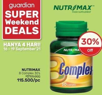 Promo Harga NUTRIMAX B Complex 30 pcs - Guardian